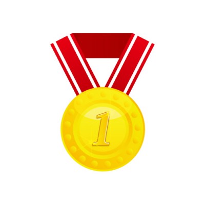 1の数字が入った金メダルのイラスト素材 無料 商用可能 メダル バッジ コイン シールイラレ素材ダウンロードサイト